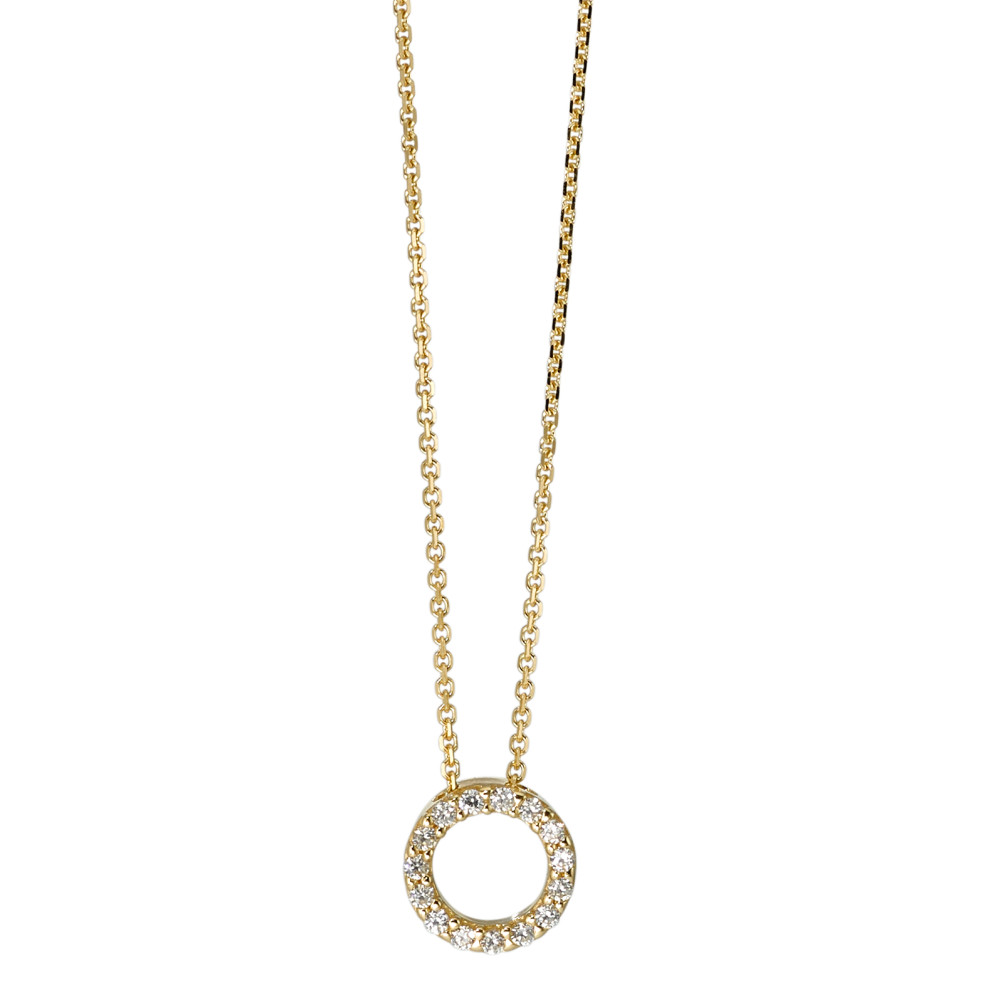 Collier Or jaune 14K Zircone blanc 42-45 cm Ø7 mm-592271