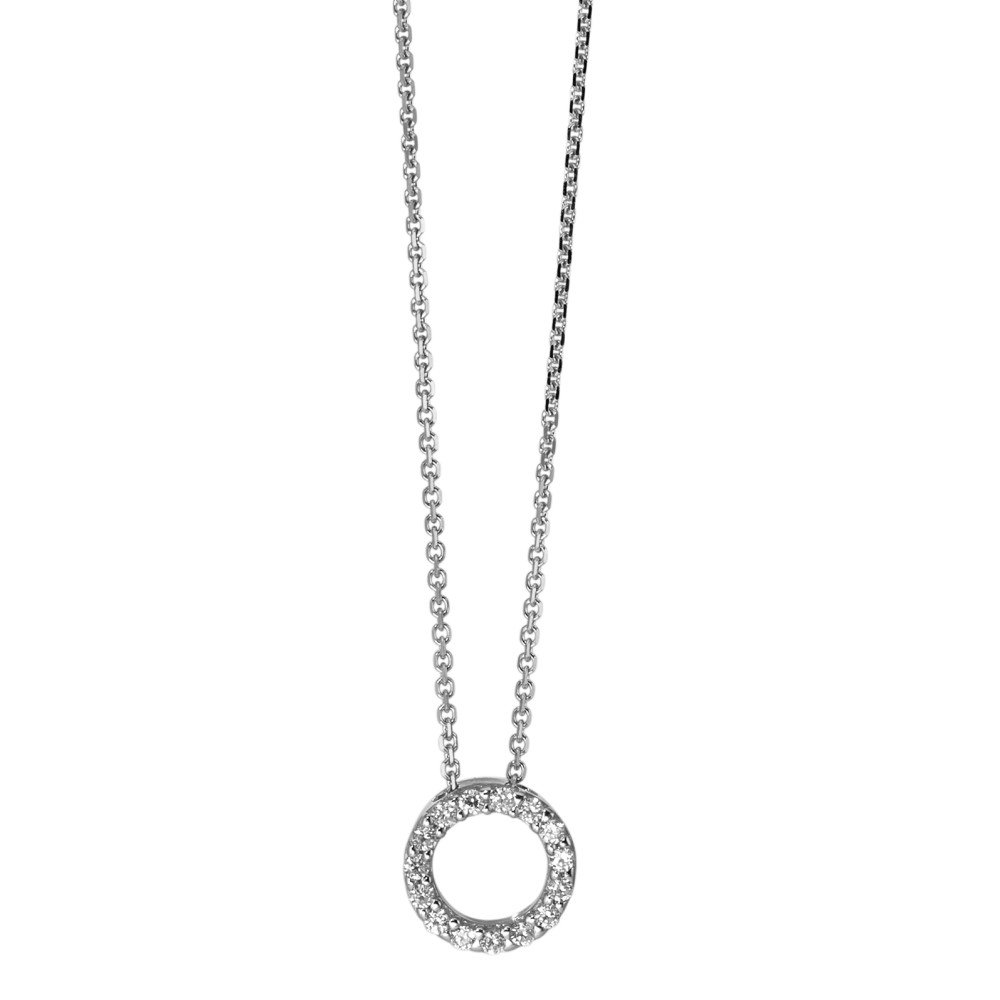 Collier Or blanc 14K Zircone blanc 42-45 cm Ø7 mm-592272