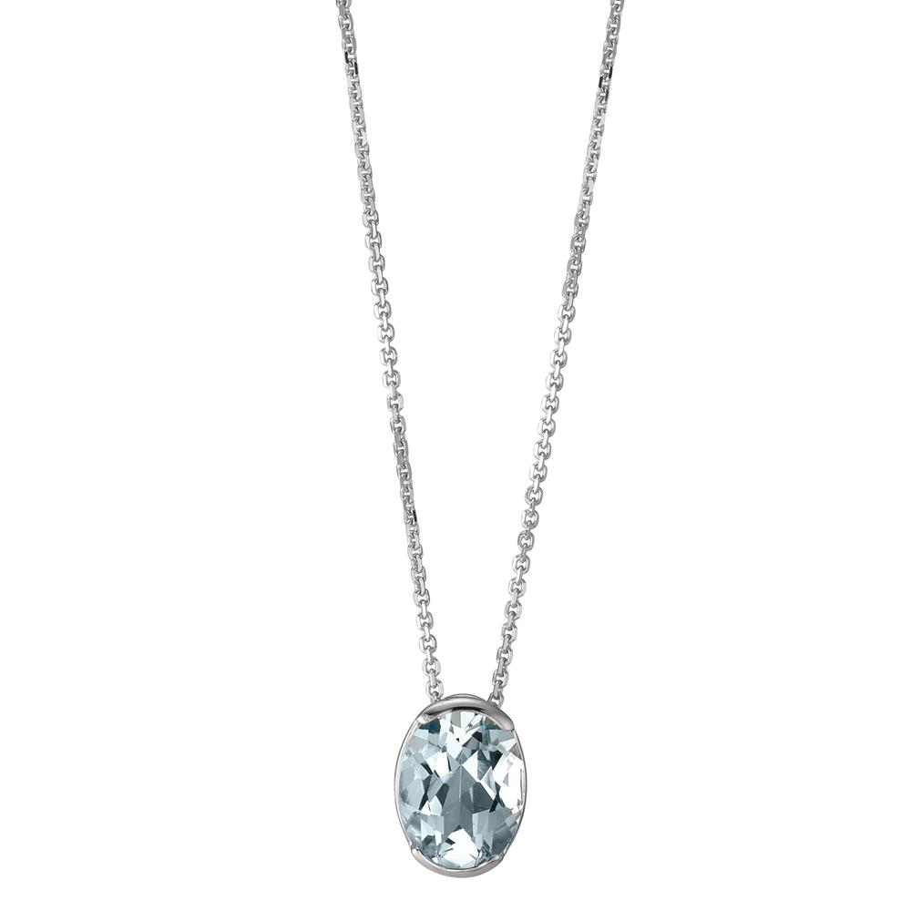 Collier Or blanc 14K Aigue-Marine 42-45 cm Ø8.5 mm-592277