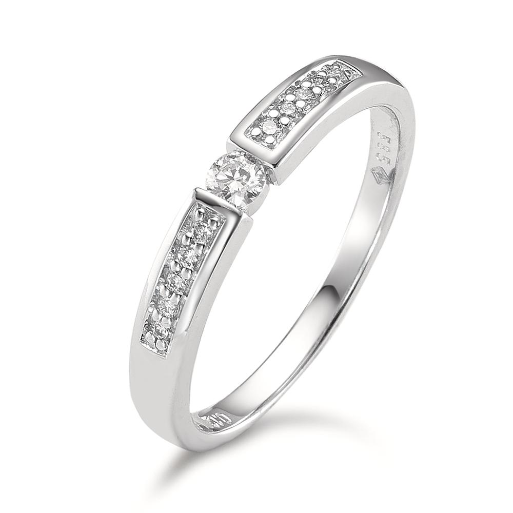 Bague Or blanc 14K Diamant 0.12 ct, 11 Pierres, w-si-592306