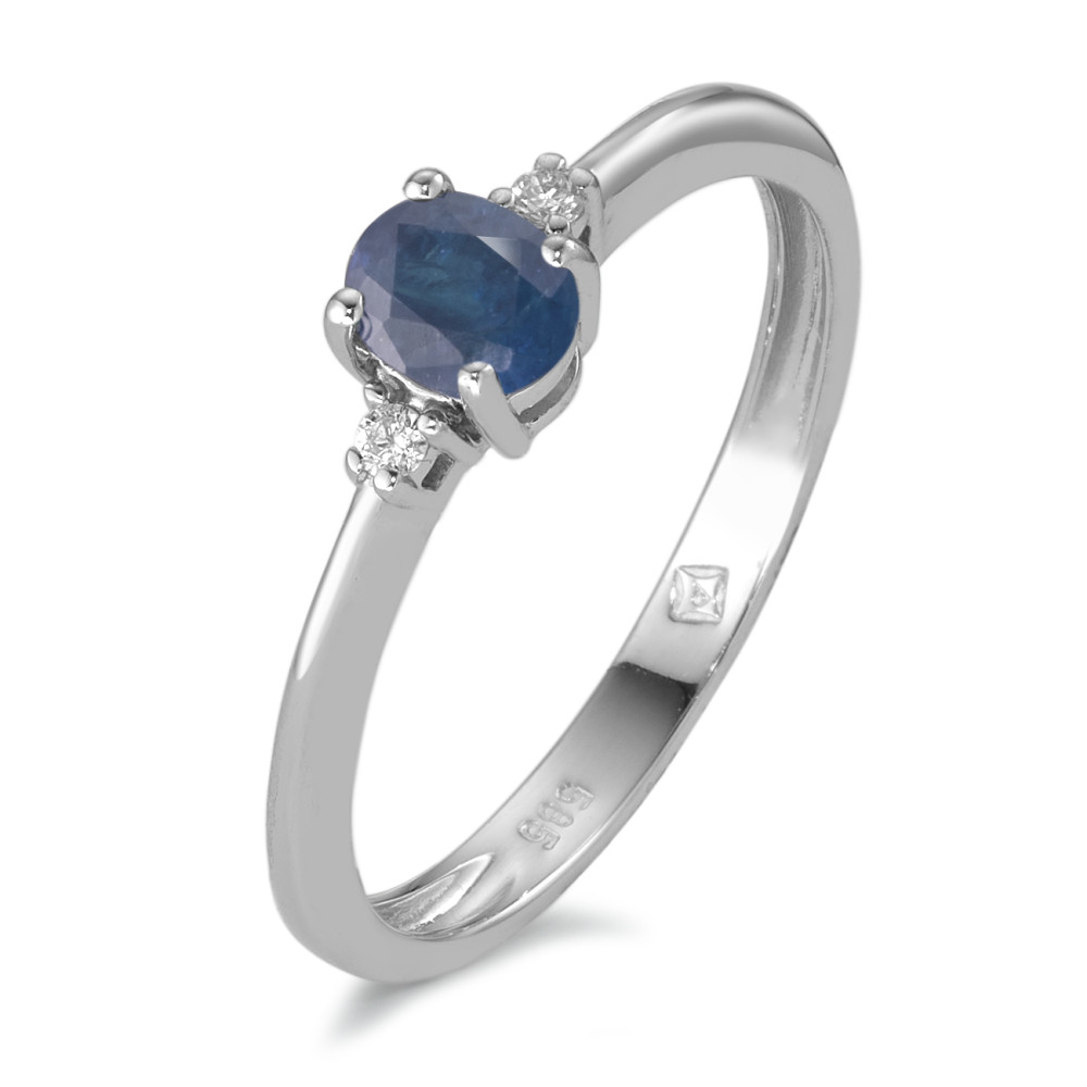 Bague Or blanc 14K Saphir-592317