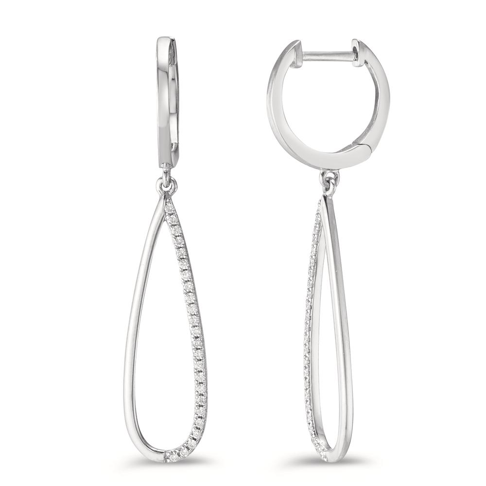 Ohrhänger 750/18 K Weissgold Diamanten 0.14 ct, w-si-592339