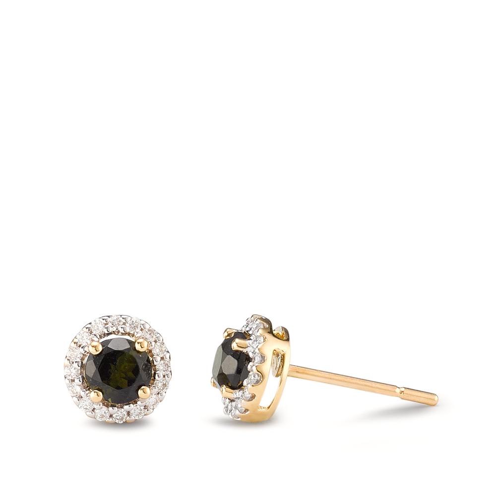 Clous d'oreilles Or jaune 18K Tourmaline Ø6.5 mm-592350