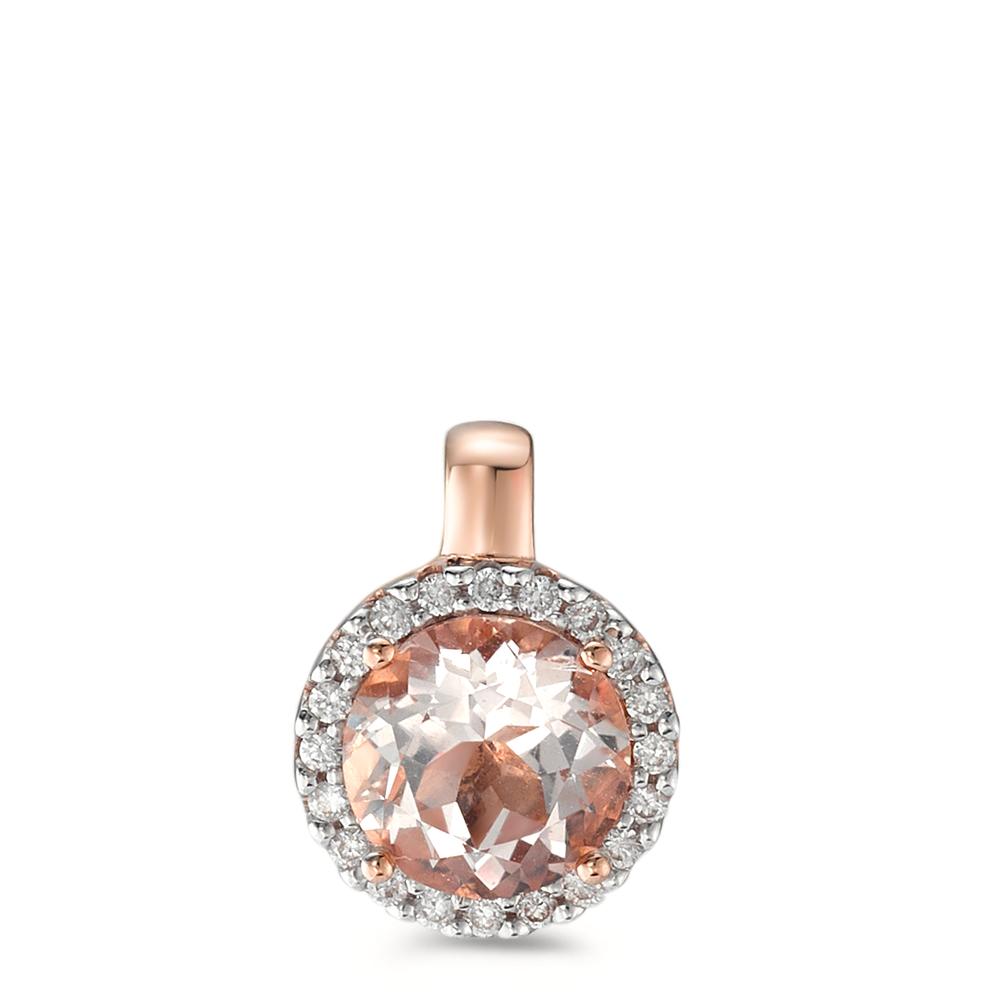 Pendentif Or rouge 18K Morganite Ø9.5 mm-592363