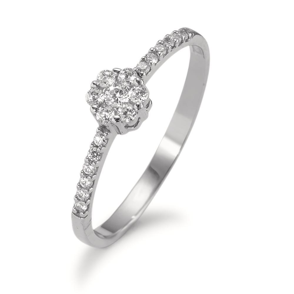 Bague Or blanc 18K Zircone-592429