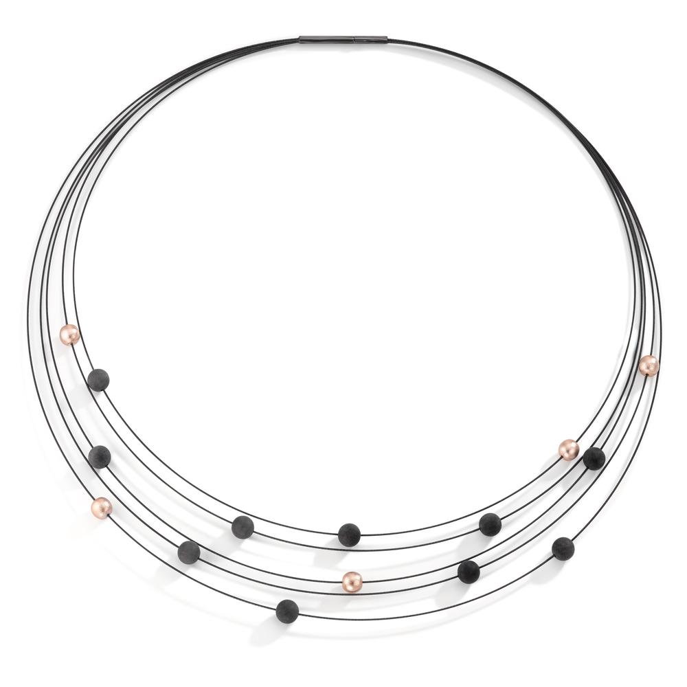 Collier Acier inoxydable, Carbone, Aluminium rosé PVD 42 cm-592686