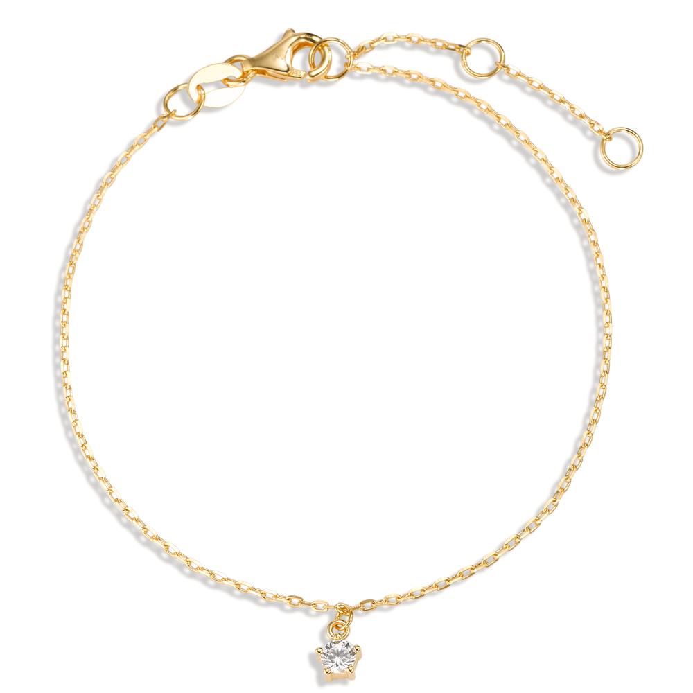 Bracelet Argent Zircone jaune Plaqué or 16-19 cm-592782