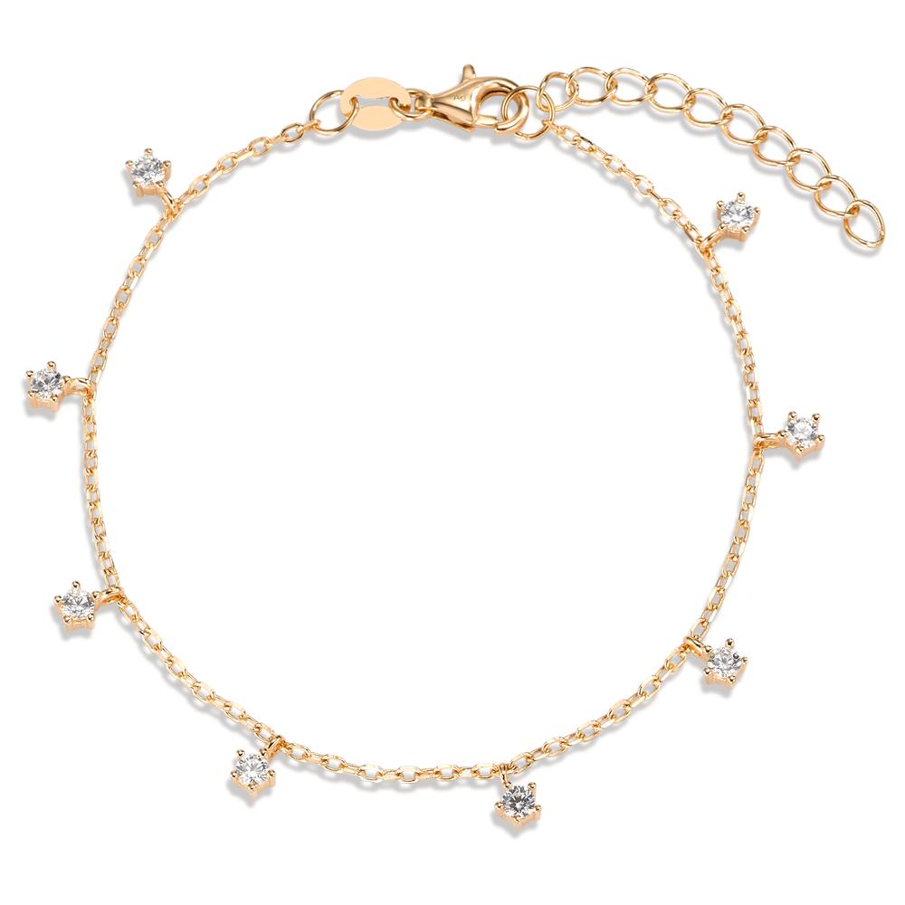 Bracelet Argent Zircone 8 Pierres jaune Plaqué or 16-18.5 cm-592787