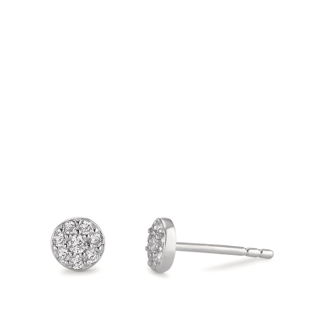 Clous d'oreilles Argent Zircone Rhodié Ø5 mm-592800