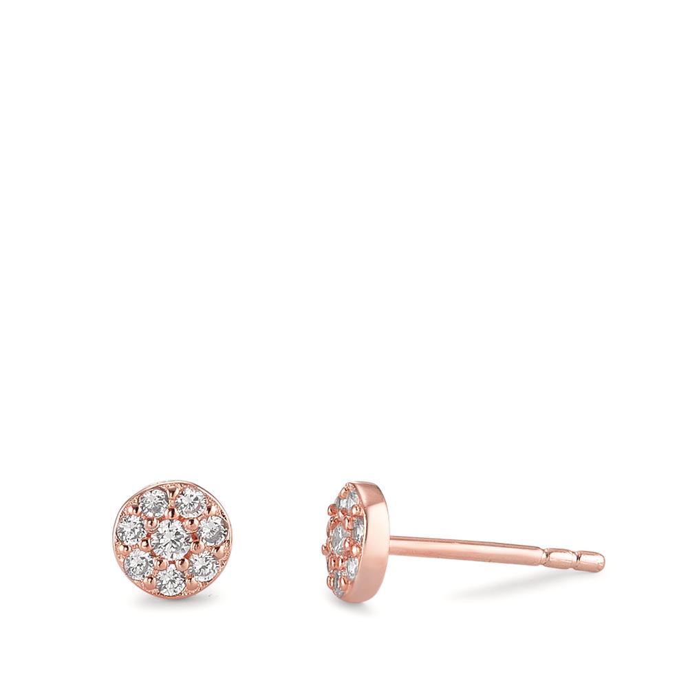 Clous d'oreilles Argent Zircone rosé Plaqué or Ø5 mm-592801