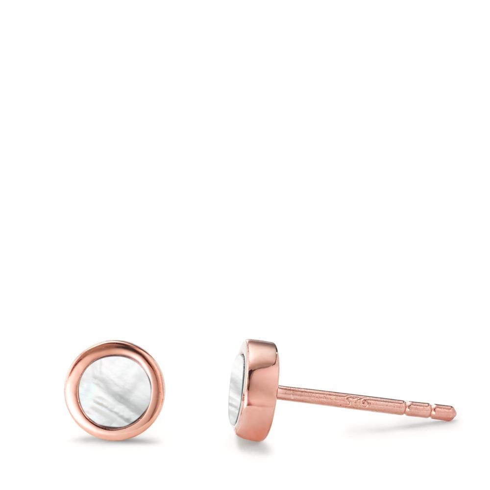 Clous d'oreilles Argent rosé Plaqué or nacre blanc-593029