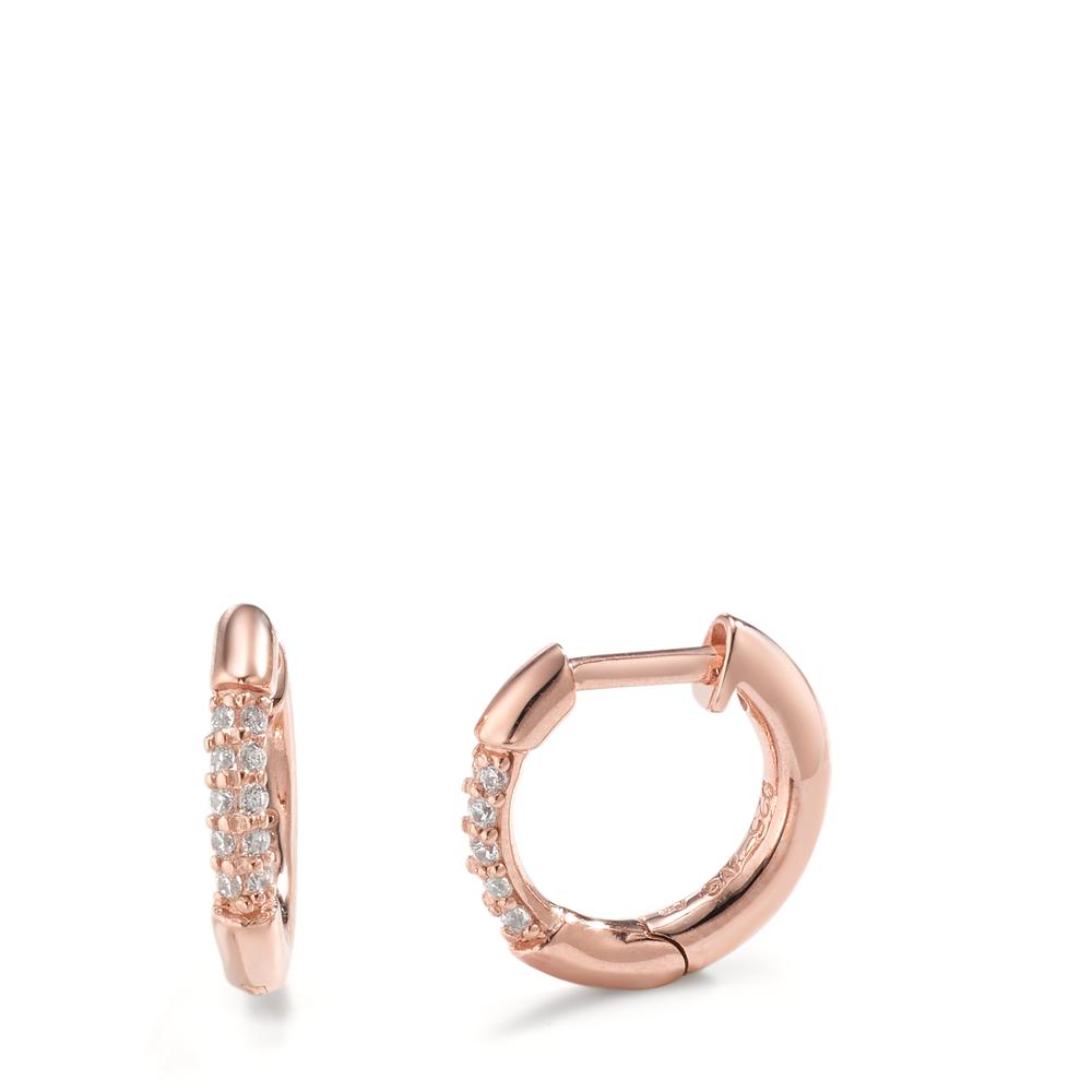 Créoles à charnières Argent Zircone 10 Pierres rosé Plaqué or-593037