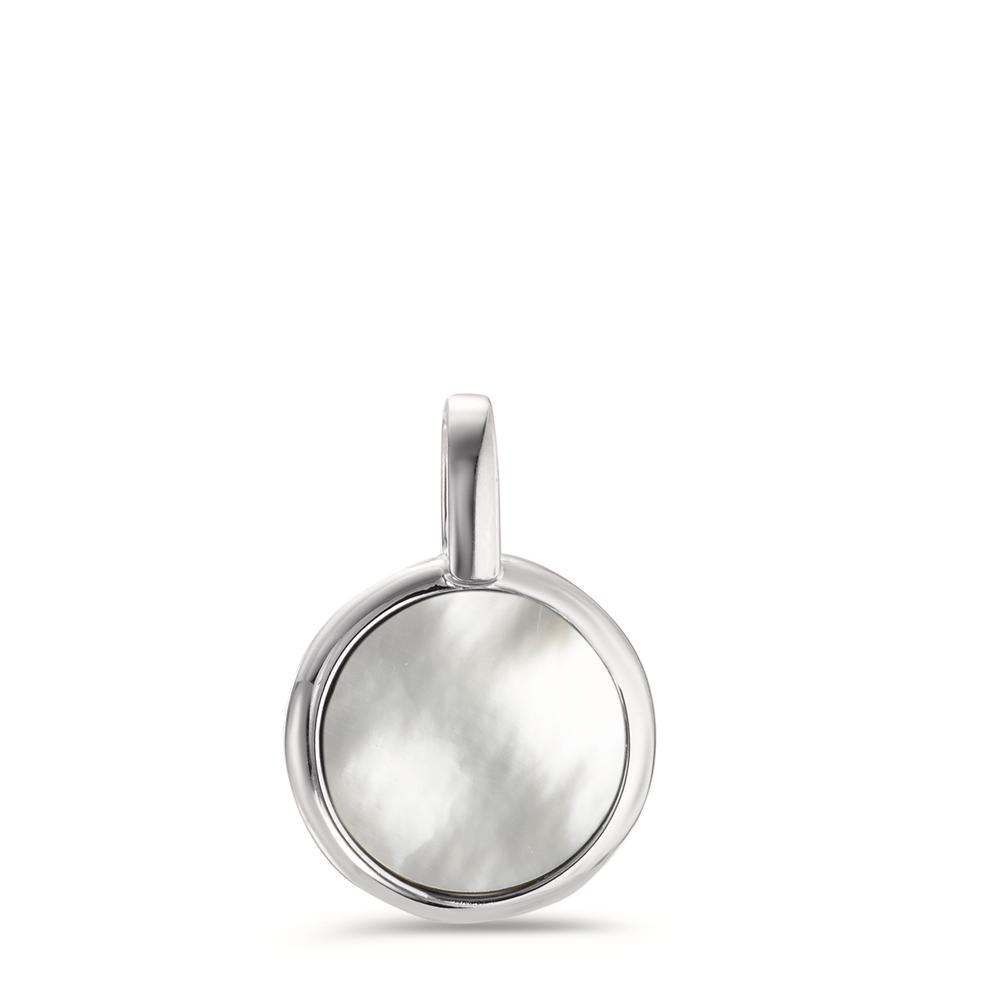 Pendentif Argent Rhodié nacre Ø14 mm-593096