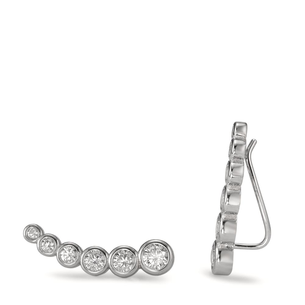 Boucle d'oreille glissante Argent Zircone 12 Pierres Rhodié-593296