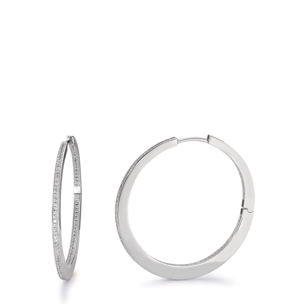 Créoles à charnières Argent Zircone Rhodié-593300