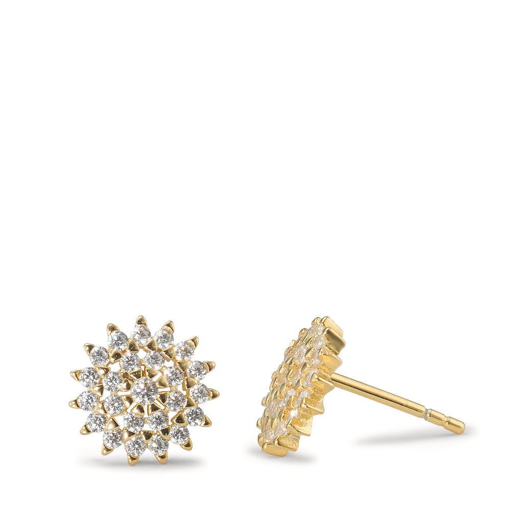 Clous d'oreilles Argent Zircone jaune Plaqué or Ø9.5 mm-593328
