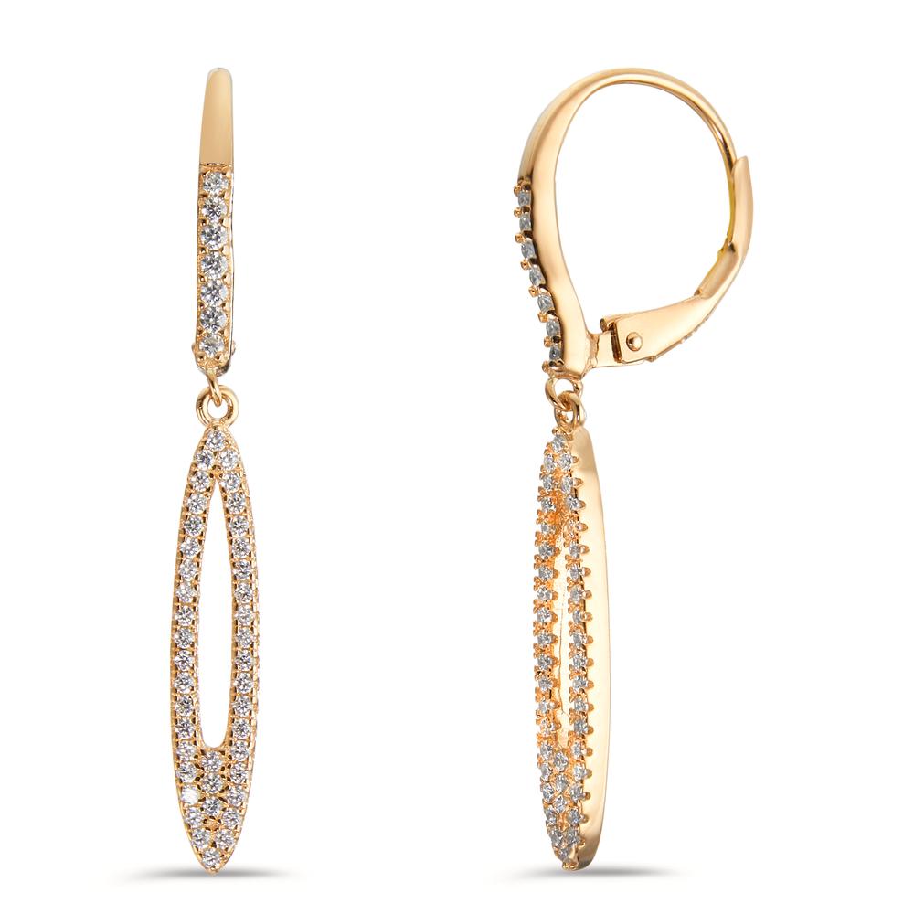 Pendant d'oreilles Argent Zircone jaune Plaqué or-593330