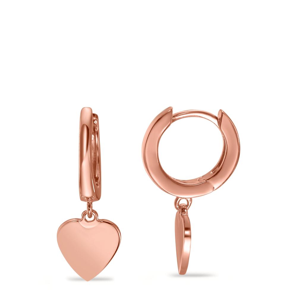 Créoles à charnières Argent rosé Plaqué or Coeur Ø8 mm-593332