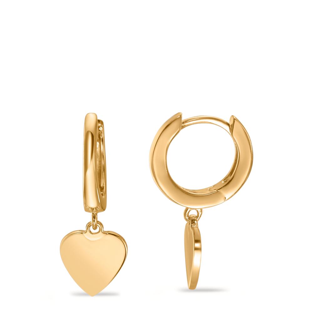 Créoles à charnières Argent jaune Plaqué or Coeur Ø8 mm-593333