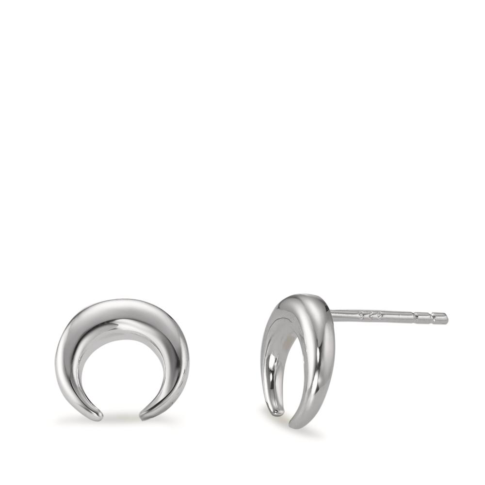 Clous d'oreilles Argent Rhodié Lune Ø10 mm-593334