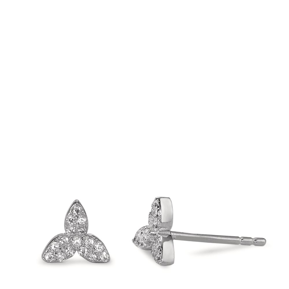 Clous d'oreilles Argent Zircone Rhodié Ø7 mm-593392