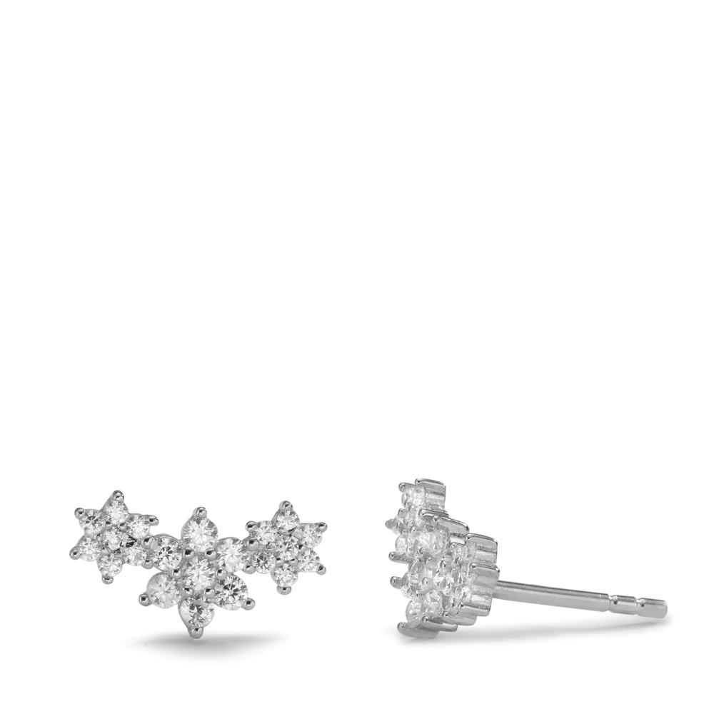 Clous d'oreilles Argent Zircone Rhodié-593400