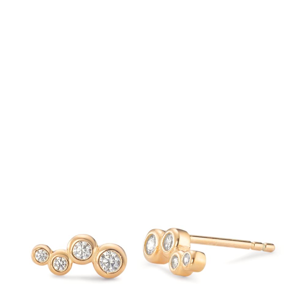 Clous d'oreilles Argent Zircone 8 Pierres jaune Plaqué or-593459