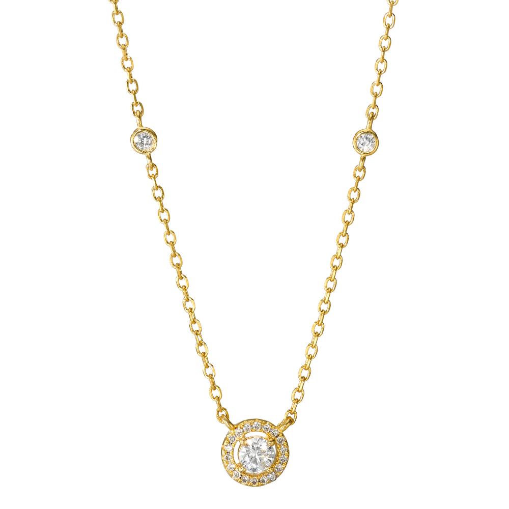 Collier Silber Zirkonia gelb vergoldet 39-44 cm verstellbar-593501