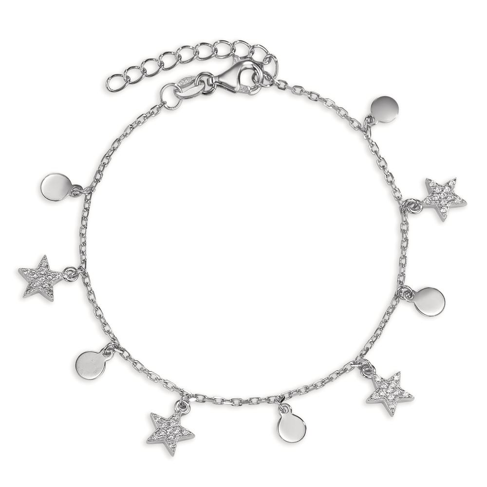 Bracelet Argent Zircone Rhodié Étoile 16-19 cm-593570