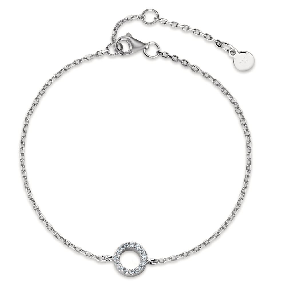 Bracelet Argent Zircone Rhodié 17-21 cm Ø6.5 mm-593800