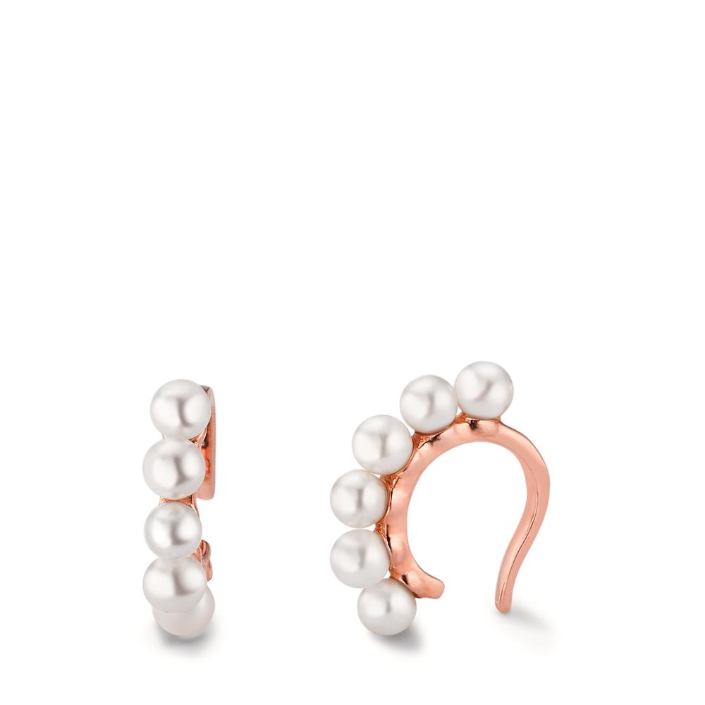 Ear cuff Argent rosé Plaqué or perle d'eau douce blanc, 12 Perles, 3 mm-593829