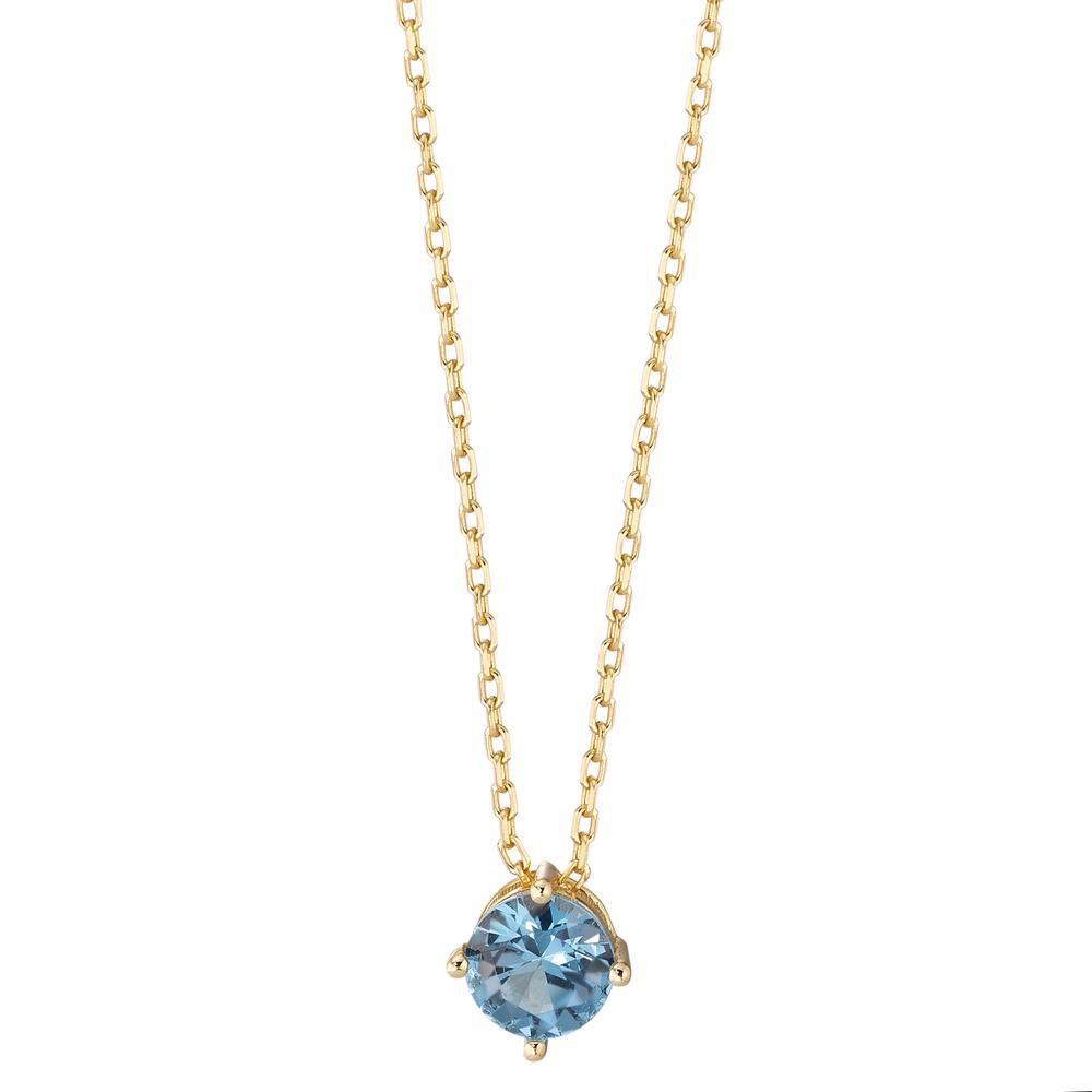 Collier Argent Zircone aqua jaune Plaqué or 42-45 cm Ø6 mm-593845