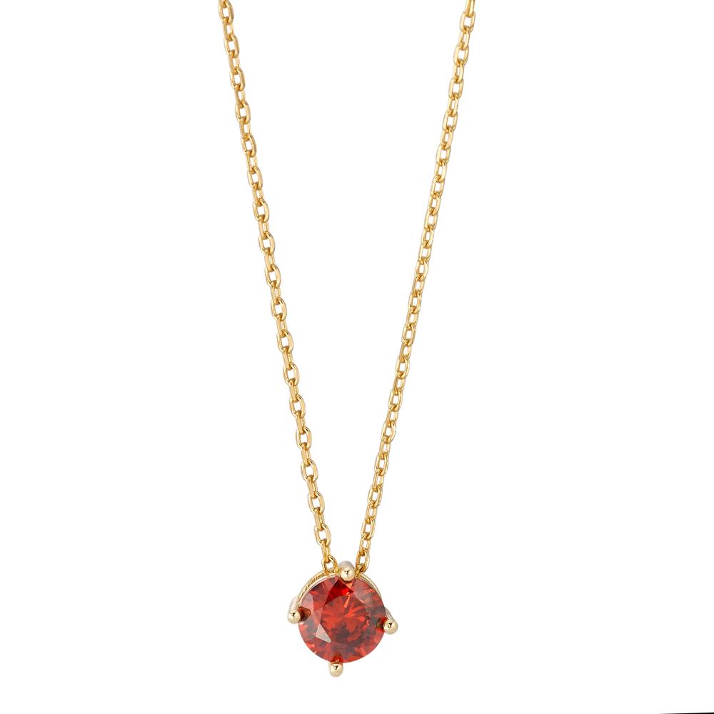 Collier Argent Zircone rouge jaune Plaqué or 42-45 cm Ø6 mm-593847