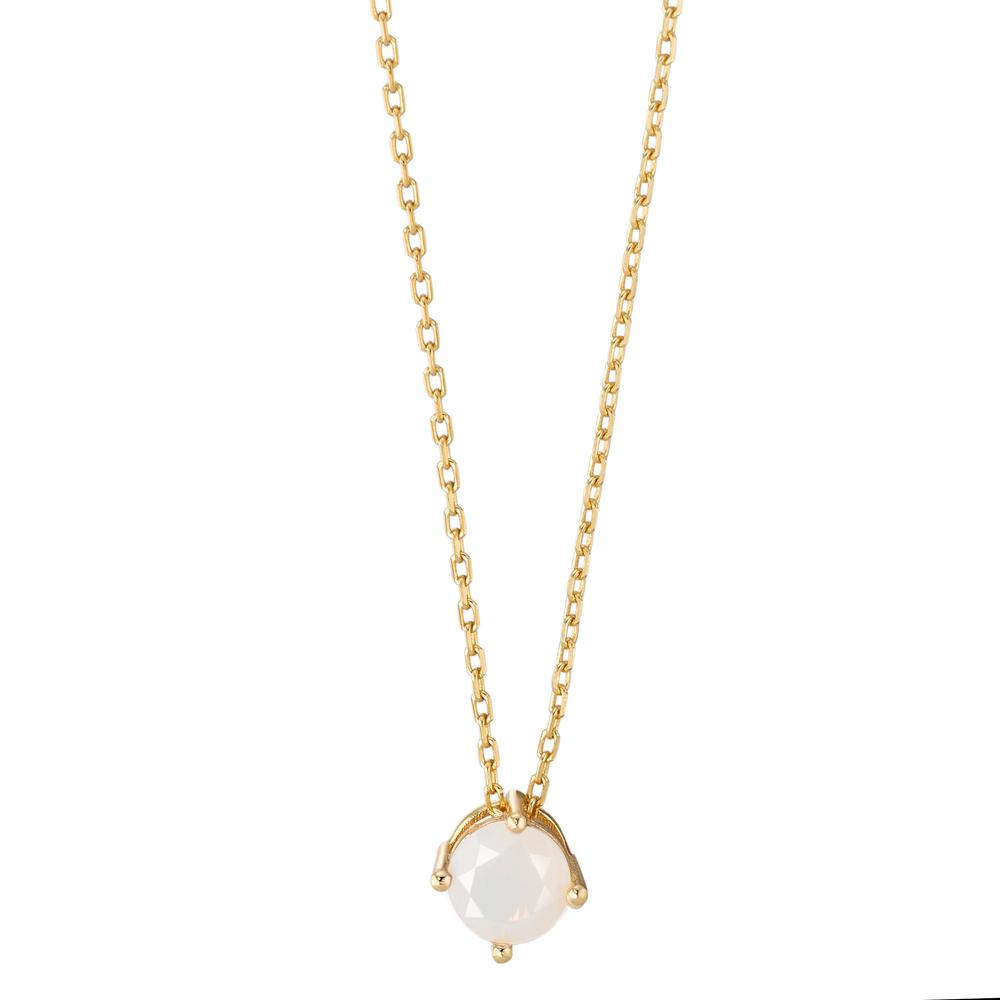 Collier Argent [synth. Opal] blanc Plaqué or 42-45 cm Ø6 mm-593848