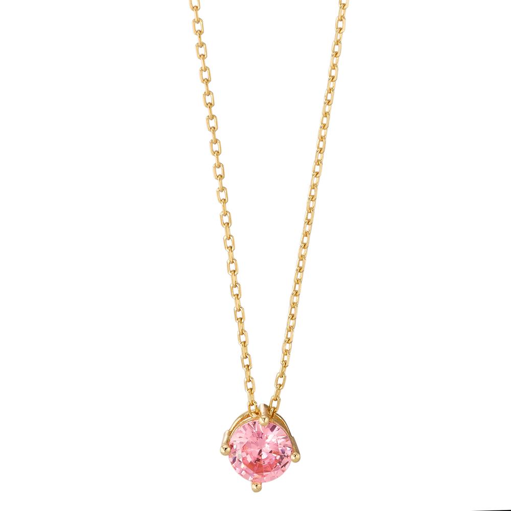 Collier Argent Zircone rose jaune Plaqué or 42-45 cm Ø6 mm-593849