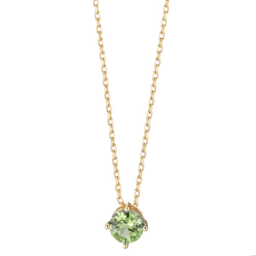 Collier Argent Zircone vert jaune Plaqué or 42-45 cm Ø6 mm-593850