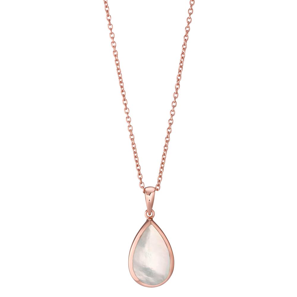 Collier Argent rosé Plaqué or nacre blanc 42-45 cm-593889