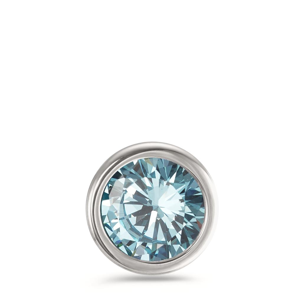 Anhänger Joy Edelstahl mit Aqua Blue Zirkonia, Ø13mm-593941