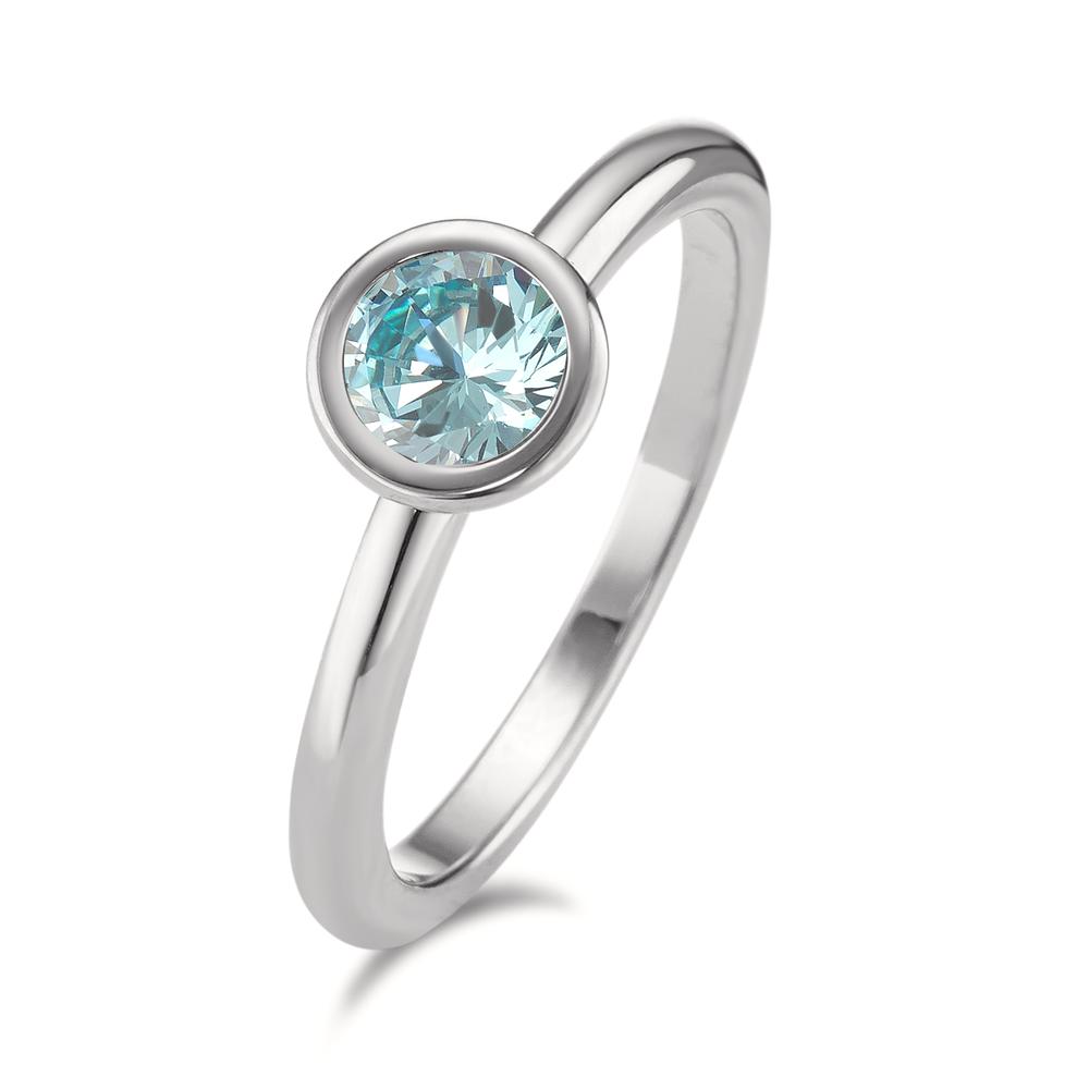 Bague Acier inoxydable Zircone aqua Ø7 mm-593944