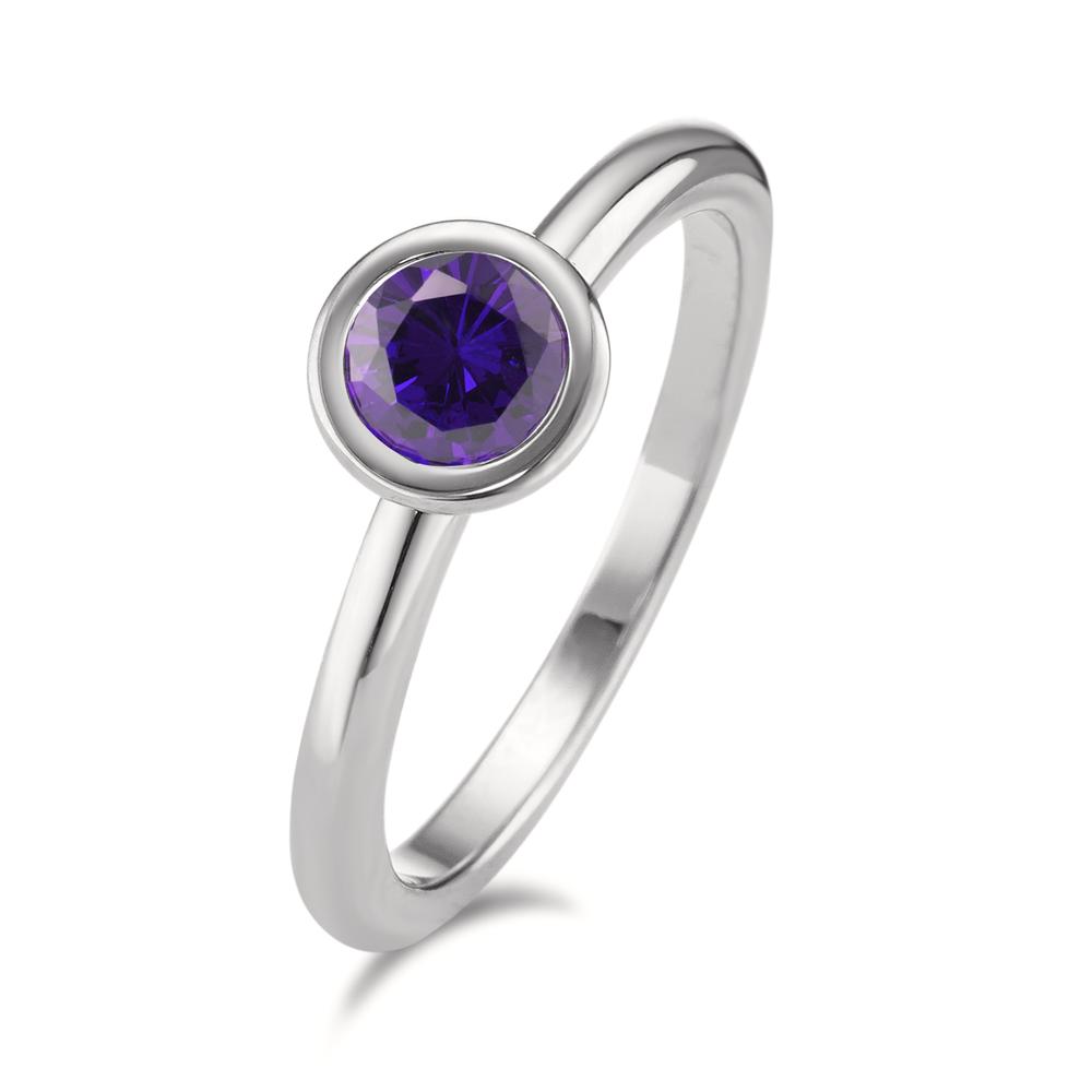 Bague Acier inoxydable Zircone violet Ø7 mm-593980
