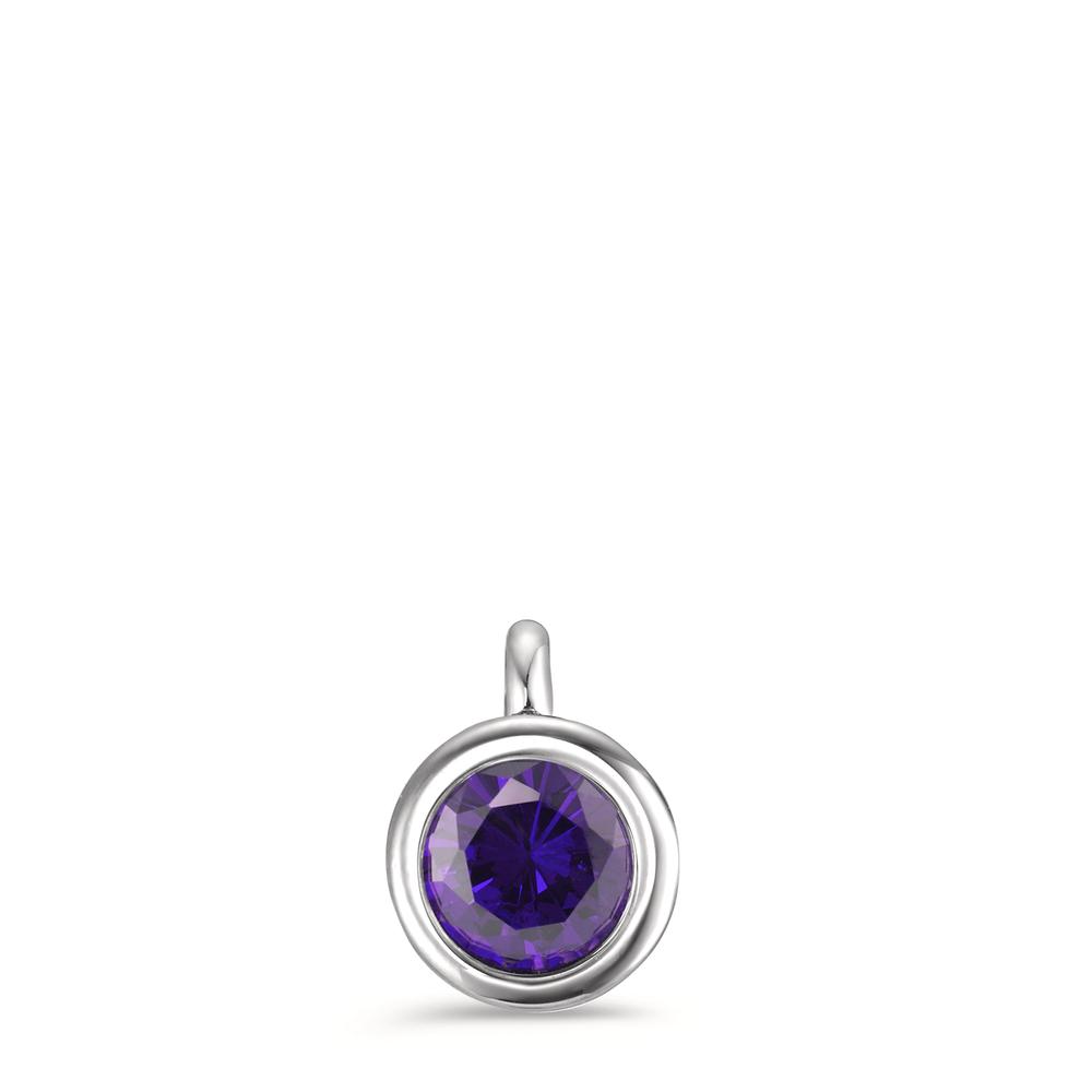 Charm-Anhänger Joy Edelstahl mit Purple Rose Zirkonia, Ø7mm-593984