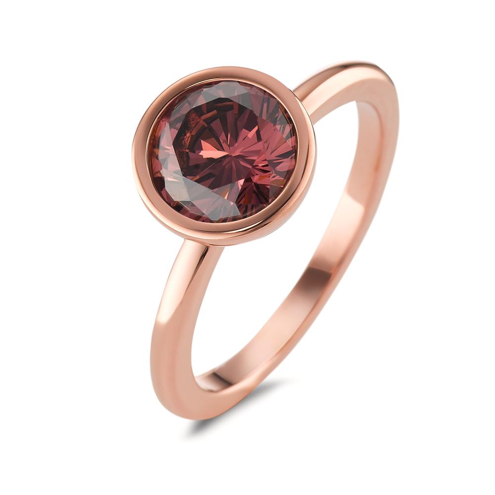 Ring Joy Roségold aus Edelstahl und Scarlet Red Zirkonia, Ø9.5mm-594042