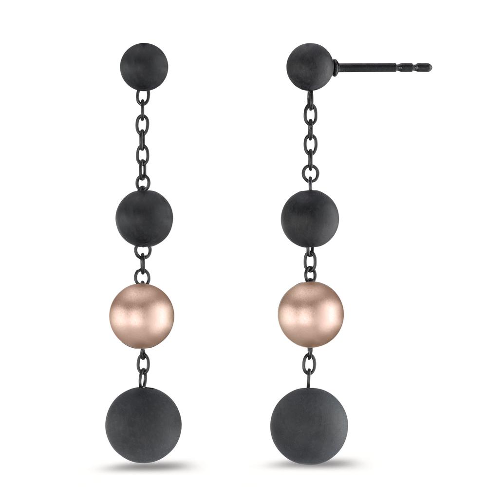 Ohrhänger, geschwärzter Edelstahl mit Carbon und Aluminium in Light Rosé,45 mm-594206