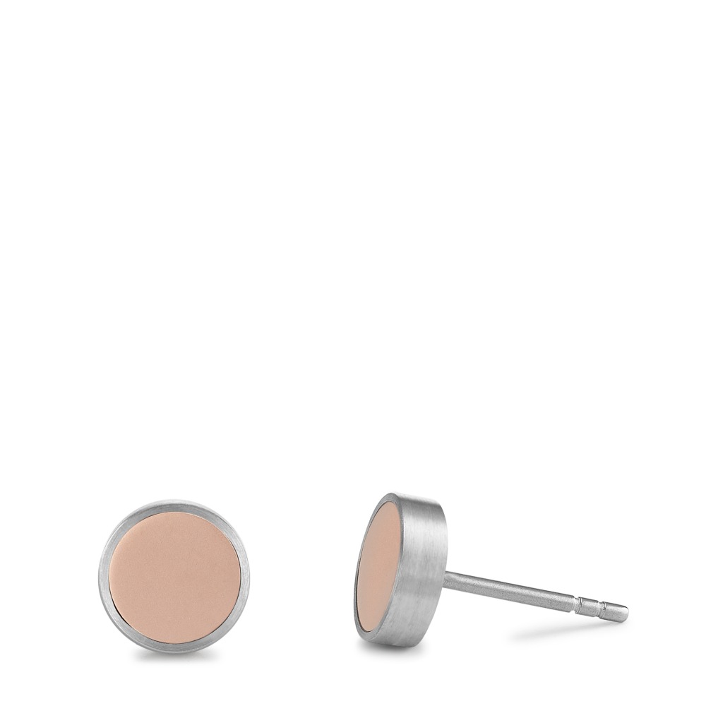 Clous d'oreilles Acier inoxydable rosé PVD Ø8 mm-594238