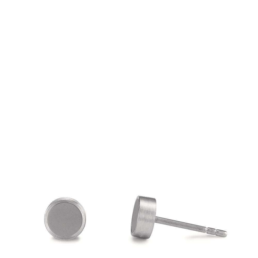 Clous d'oreilles Acier inoxydable gris PVD Ø6 mm-594240