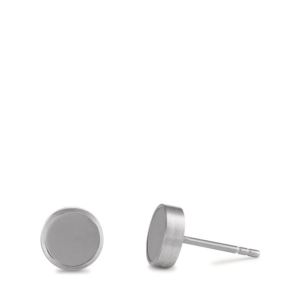 Clous d'oreilles Acier inoxydable gris PVD Ø8 mm-594242