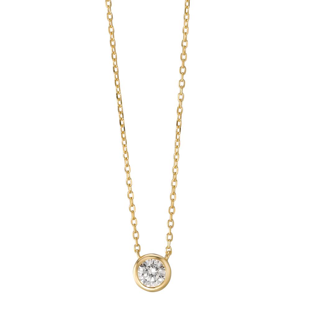 Collier Argent Zircone jaune Plaqué or 40-45 cm Ø8 mm-594370