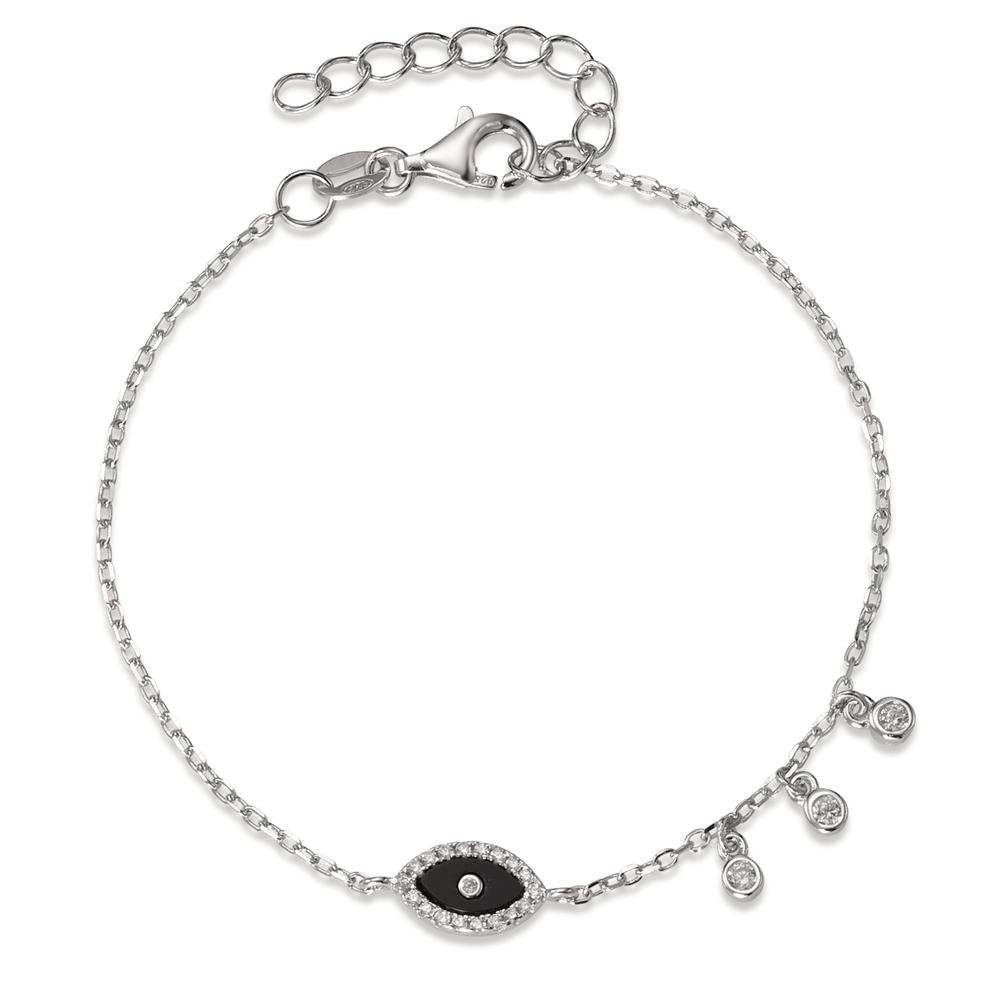 Bracelet Argent Zircone Rhodié 16-18.5 cm-594376