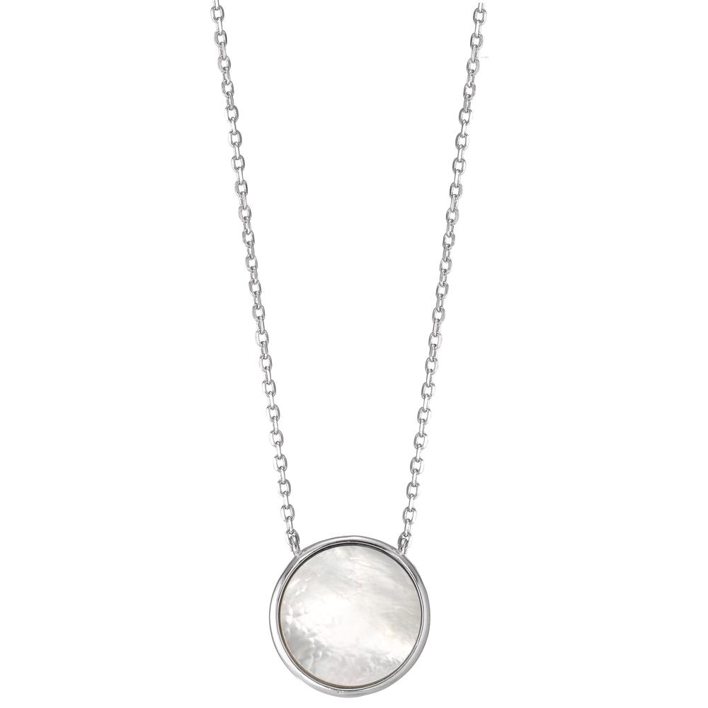 Collier Argent Rhodié nacre blanc, 16 mm 40-45 cm-594380