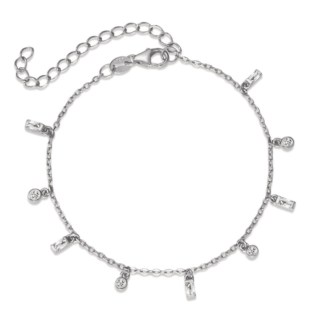 Bracelet Argent Zircone 9 Pierres Rhodié 16-19 cm-594384
